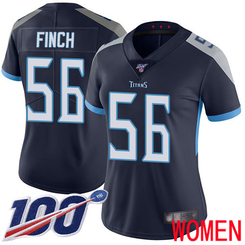 Tennessee Titans Limited Navy Blue Women Sharif Finch Home Jersey NFL Football #56 100th Season Vapor Untouchable->women nfl jersey->Women Jersey